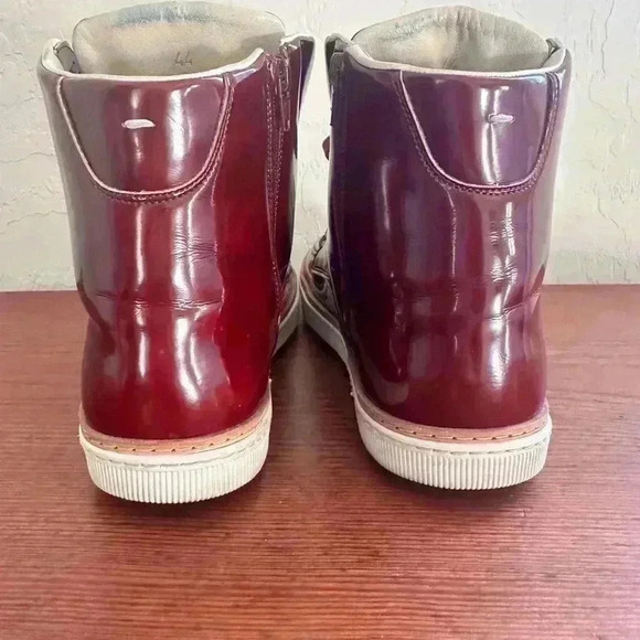 Maison Martin Margiela Men’s Red Leather High Top Shoes Size 44 - Picture 8 of 12